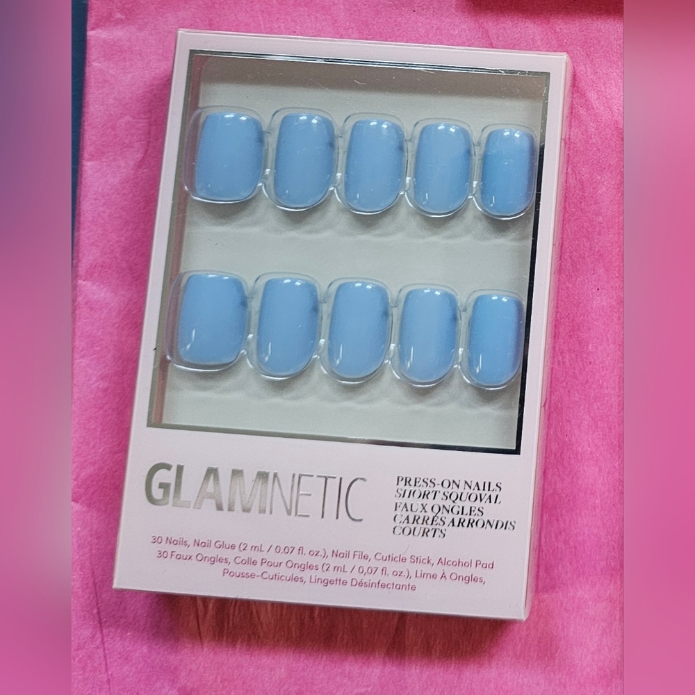 Glamnetic Cashmere Blue Press-On Nails Shory Squoval. Never Used.